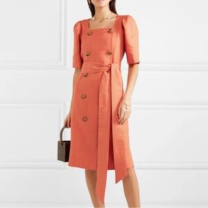 Lisa Marie Fernandez coral double breasted dress